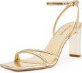 Womens Strappy Square Open Toe High Heel Sandals - Comfort