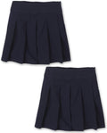 Girls' Uniform Pleated Skort - Classic School Skort with Stretch
