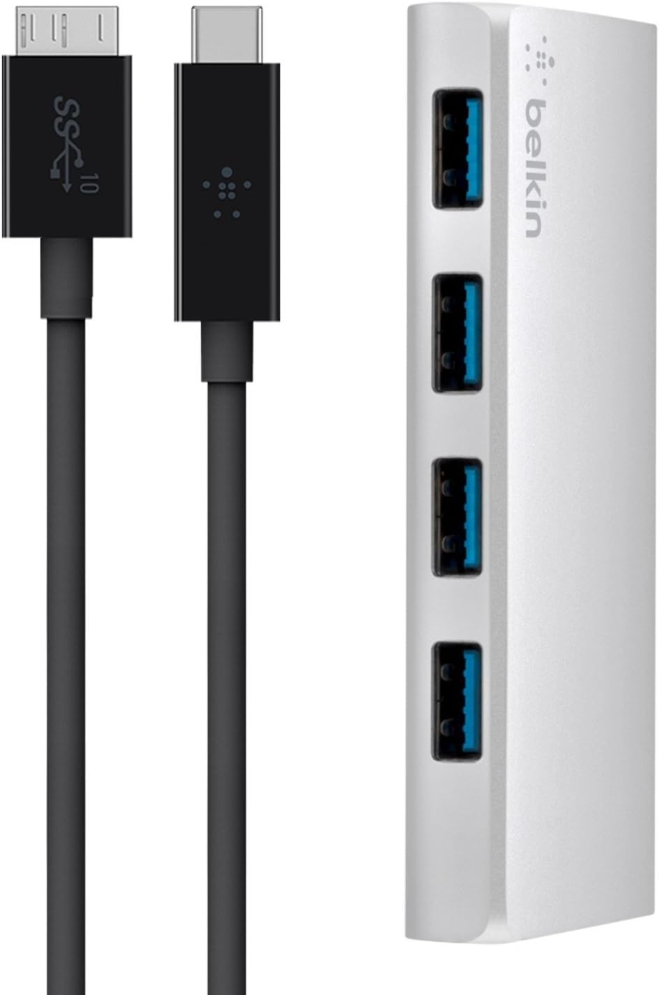 Belkin 4-Port USB-C Hub with Cable - Fast Data Transfer Hub