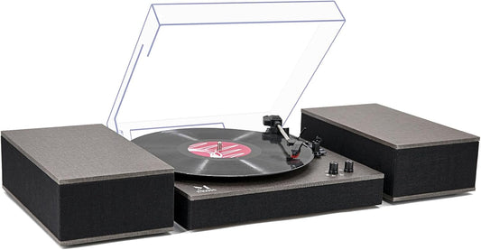 Wireless Vinyl Turntable+Speakers Set, HiFi Sound