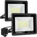 120W Plug in LED Flood Light 2 Pack - Super Bright Outdoor Floodlight