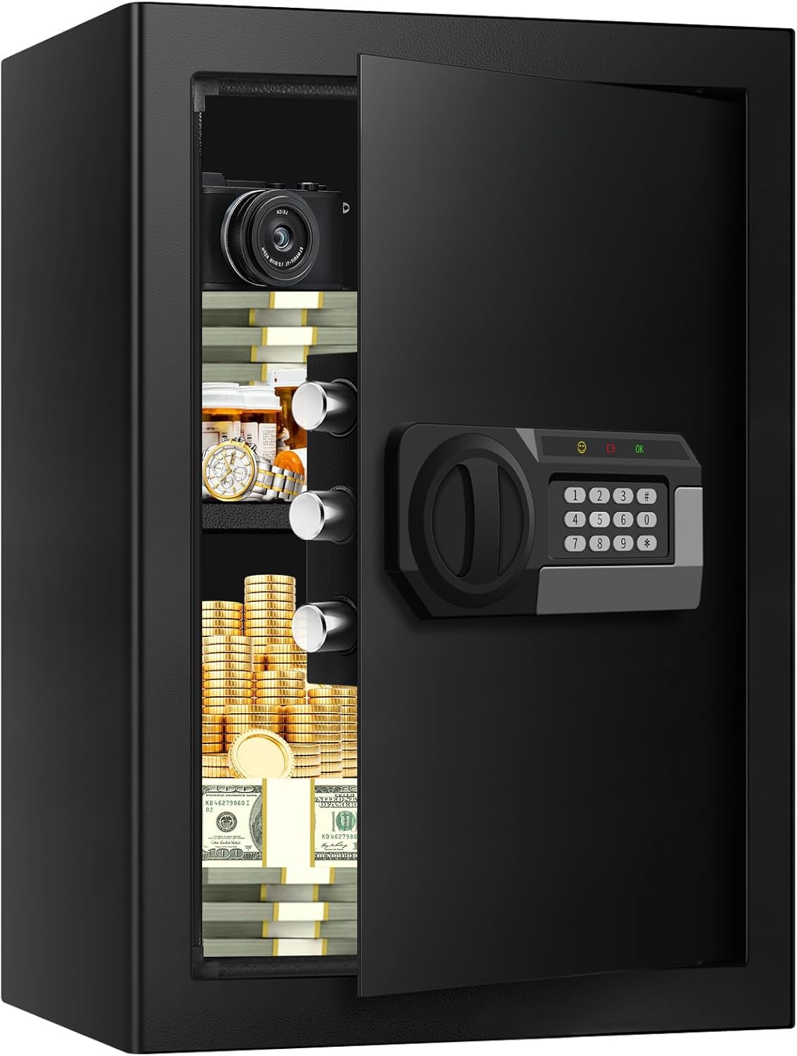 Large Fireproof Waterproof Safe Box for Home Valuables Storage