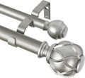 1 Inch Double Curtain Rods 72 to 144 in - Heavy Duty Telescoping Rod