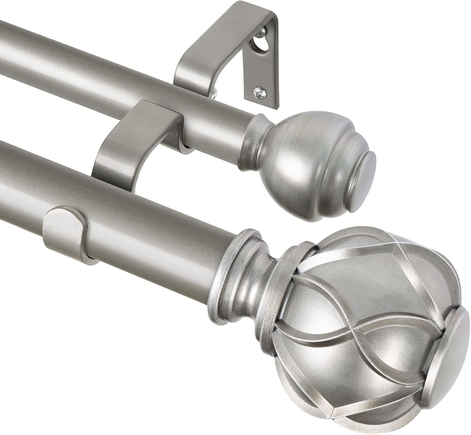 KAMANINA Double Curtain Rods 72 to 144 Inches for Elegant Windows