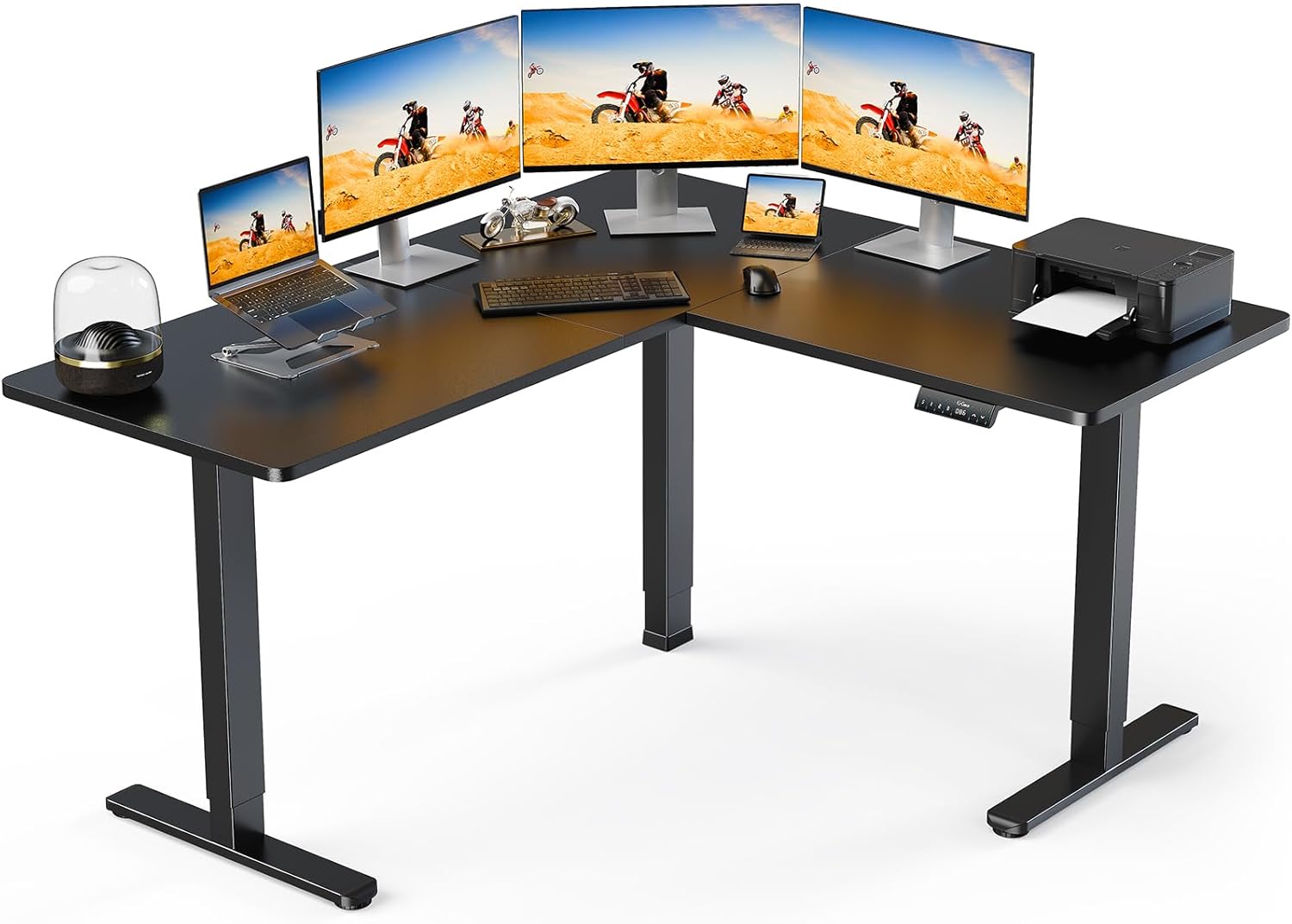 ErGear Electric L-Shaped Standing Desk - Extra Large Desktop - Dual Motor