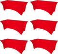 Red Fitted Spandex Table Covers for 8ft Rectangle Tables - Stretch Fit