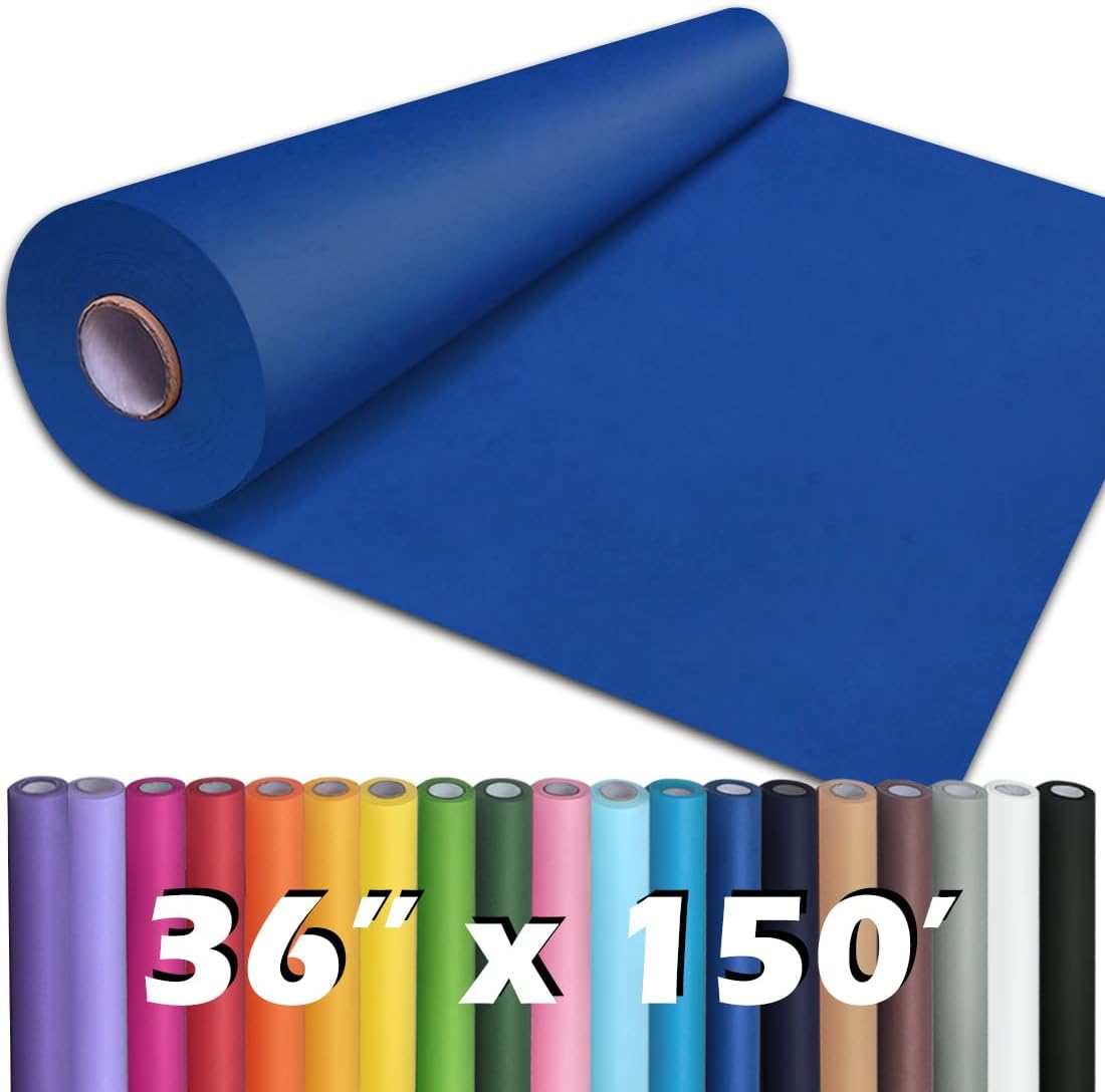PerkHomy Blue Kraft Paper Roll 36in x 150ft for Gift Wrapping