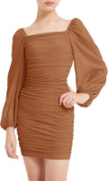 EXARUS Girls Ruched Bodycon Dress Teen - Flattering Mesh Styles