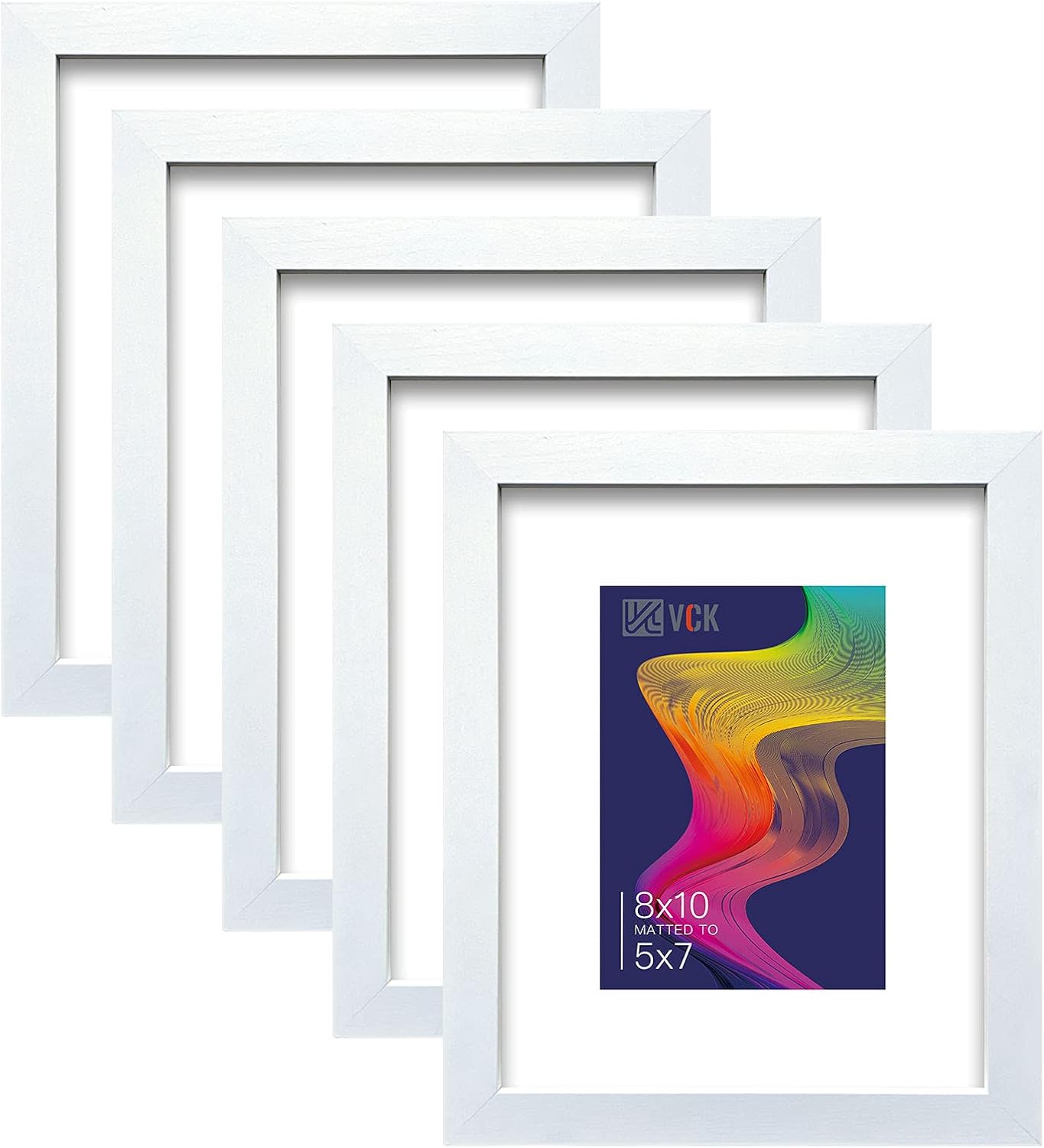 VCK Picture Frame Set of 5 for 5x7 or 8x10 Photos Display