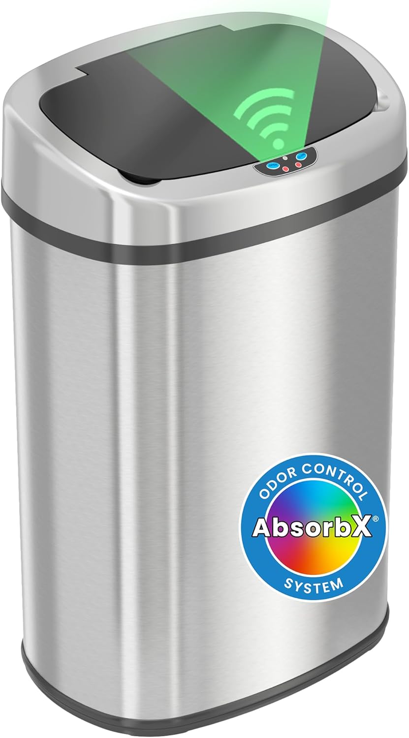 iTouchless 13 Gallon Automatic Sensor Trash Can for Kitchen