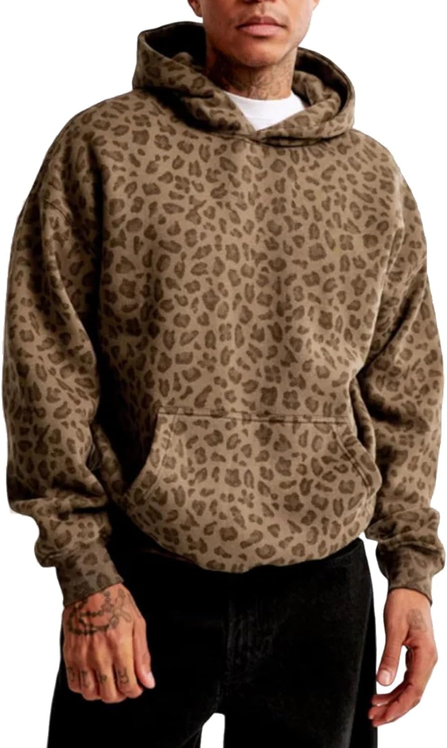 Camo Maple Leaf Fleece Hoodie - Trendy Oversized Chic