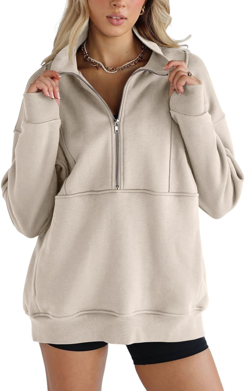 Fisoew Women's Cozy Oversized Sweatshirt