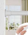 Tension Curtain Rod for Windows 123 to 160 in - Heavy Duty, Non-Slip