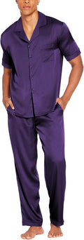 Ekouaer Men Satin Silk Pajamas Set 2 Piece - Comfortable Satin