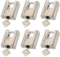 J45S Keyed Alike Padlocks 6-Pack - Heavy Duty Stainless Shackle