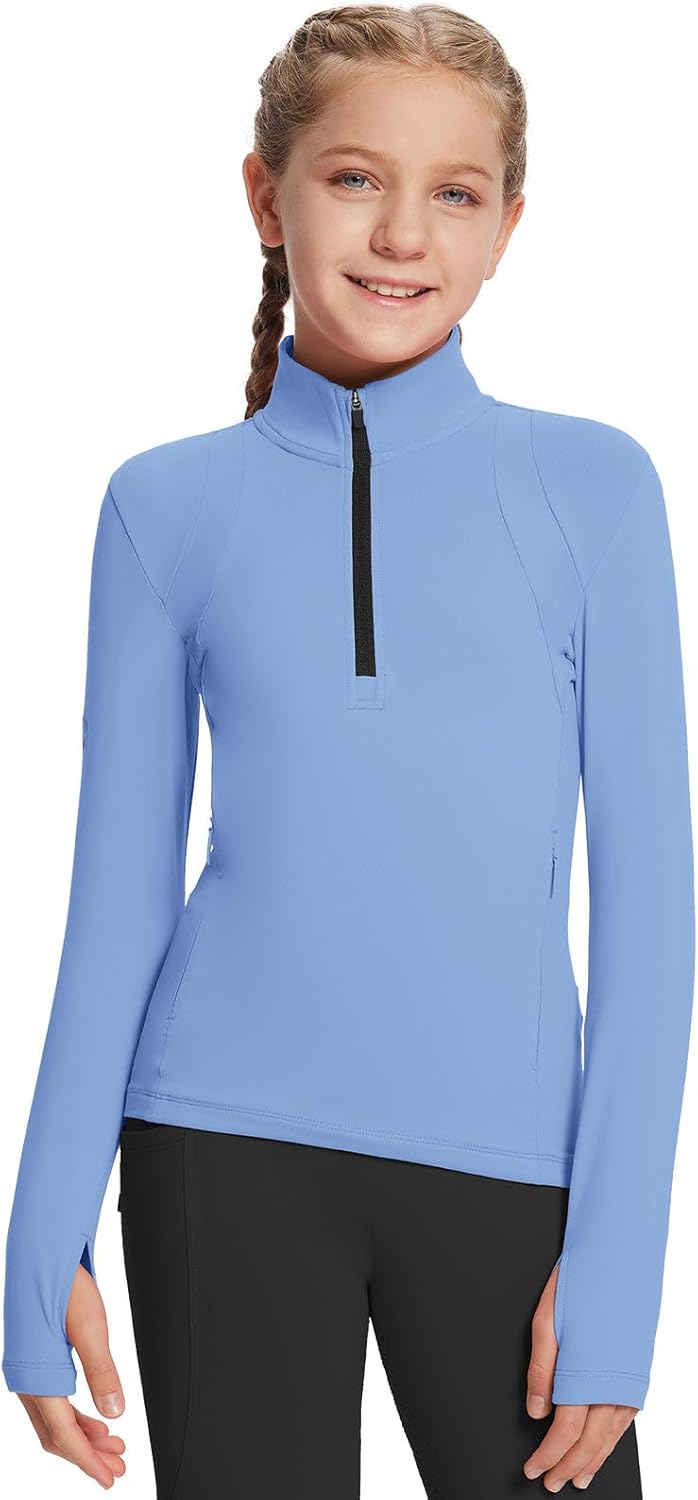 Baleaf Girls Long Sleeve Fleece Jacket for Active Kids