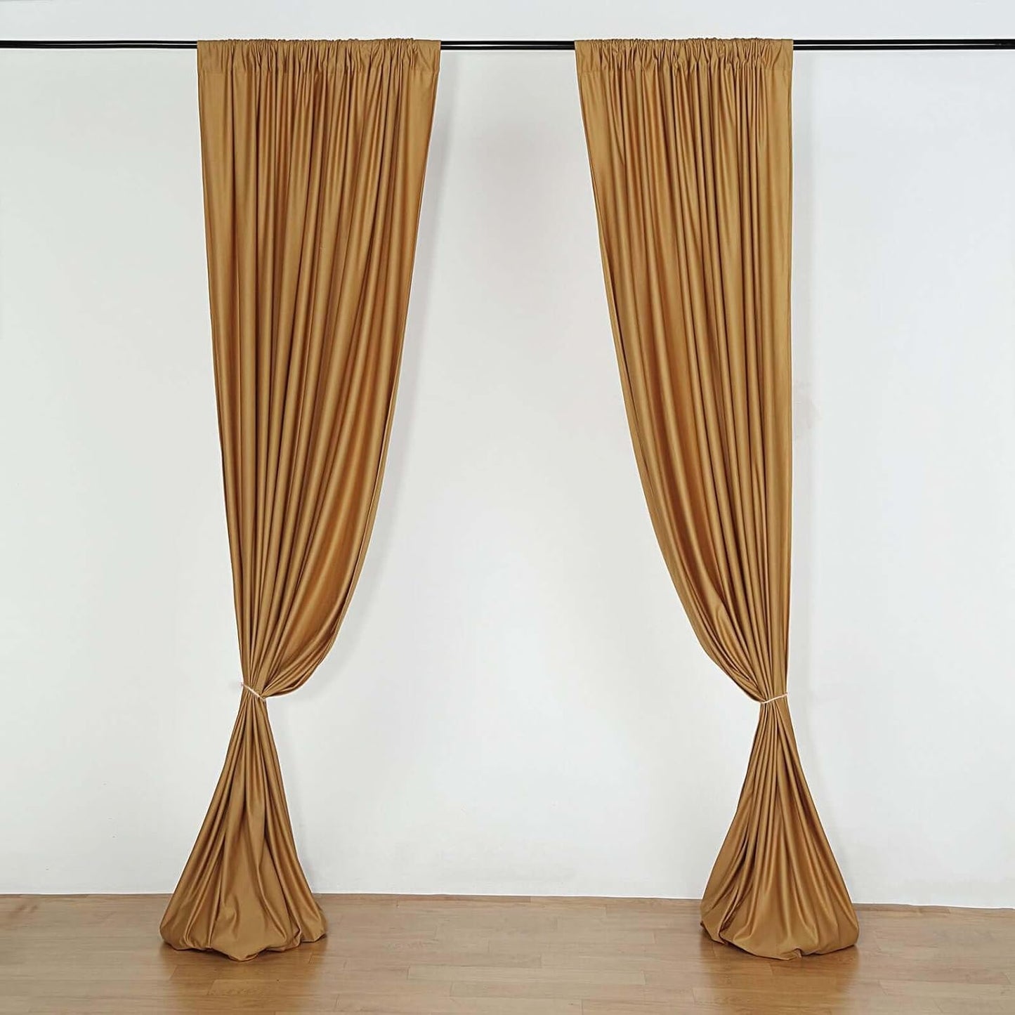 Gold Fire Retardant Scuba Polyester Curtain Panels for Events