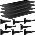 4 Pack Wooden Slatwall Shelf for Home and Garage Organization