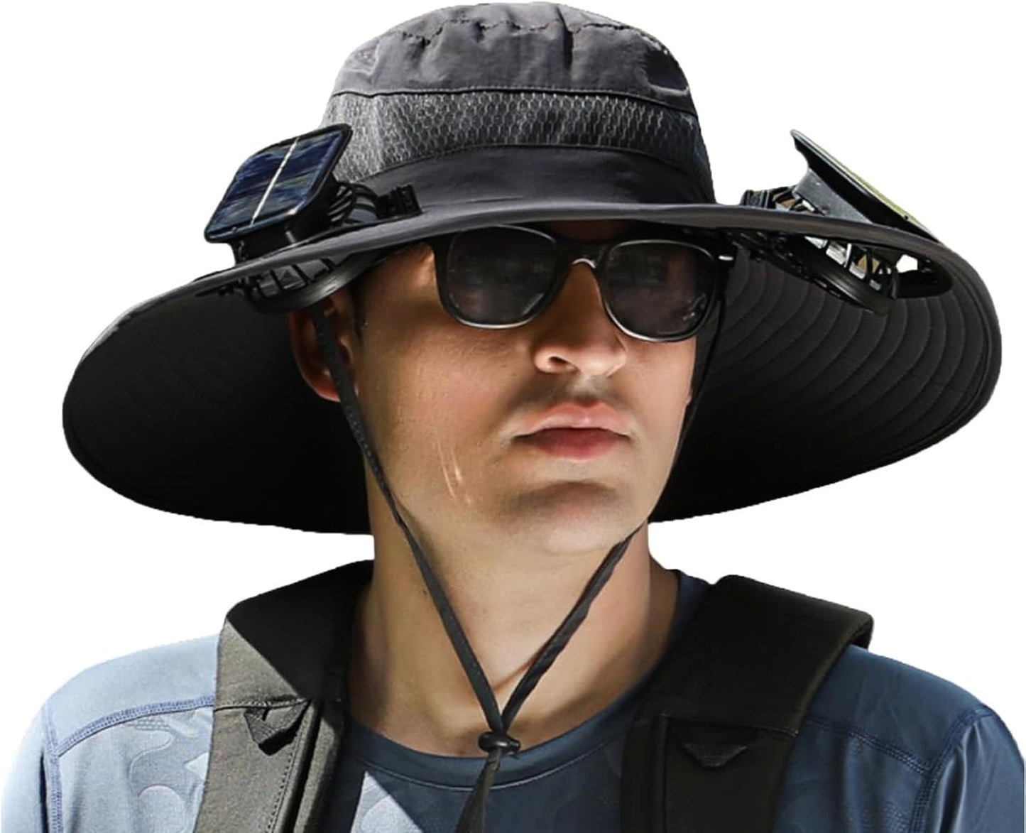 Solar Fan Hat with 2 Adjustable Fans for Outdoor Comfort