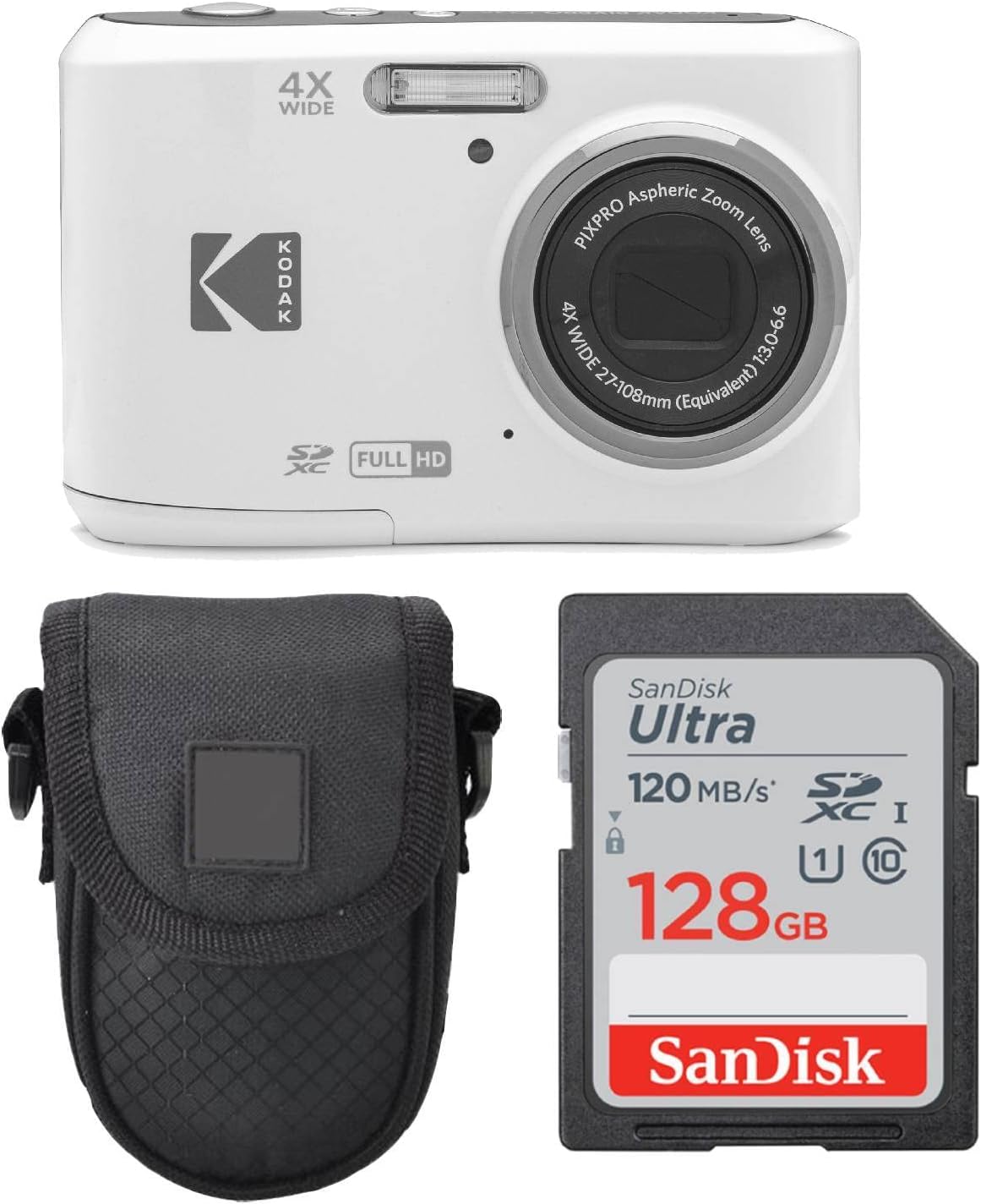 Kodak PIXPRO FZ45 Digital Camera Bundle with Case and Memory Card