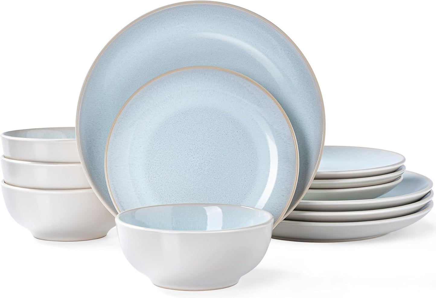 12-Piece Stoneware Dinnerware Set for 4 - Elegant and Durable