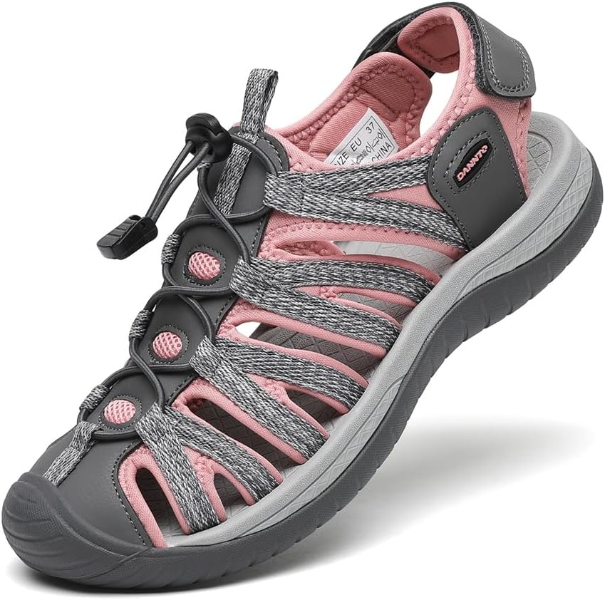 Dannto Women's Closed Toe Hiking Sandals for Outdoor Comfort