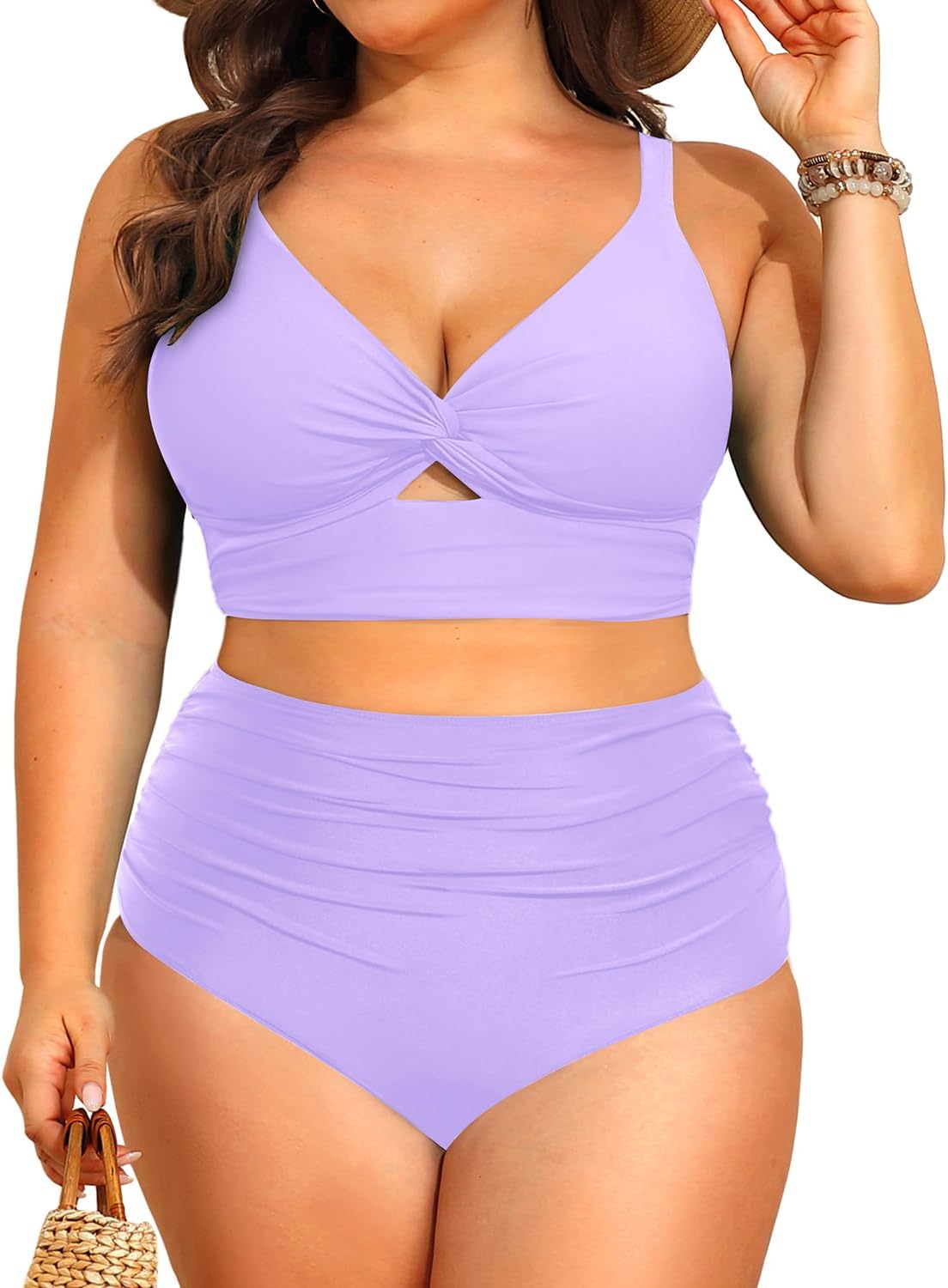 Daci Plus Size Two Piece Swimsuits for Women - High Waisted