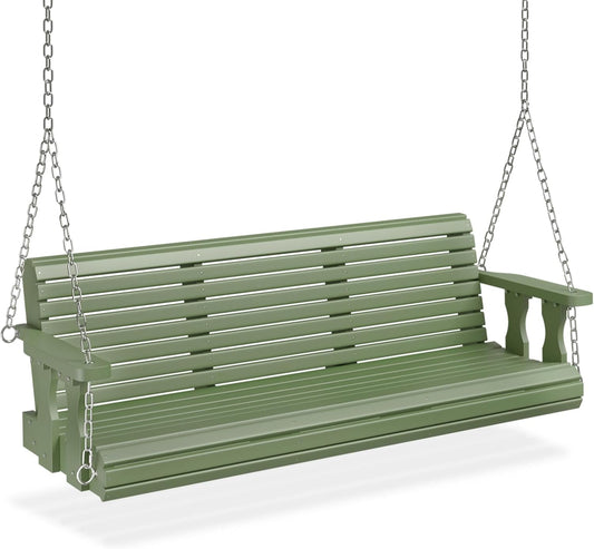 VINGLI Upgraded Patio Wooden Porch Swing for Courtyard & Garden