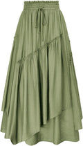 Scarlet Darkness Renaissance Long Skirt for Women - Flowing Tiered
