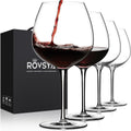 Red Wine Glasses Set of 4 Large Hand Blown Crystal - Ultra-Thin