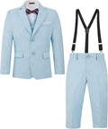 Boys Formal Dress Suit 5 Piece Slim Fit Set - Classic Two-Color Style
