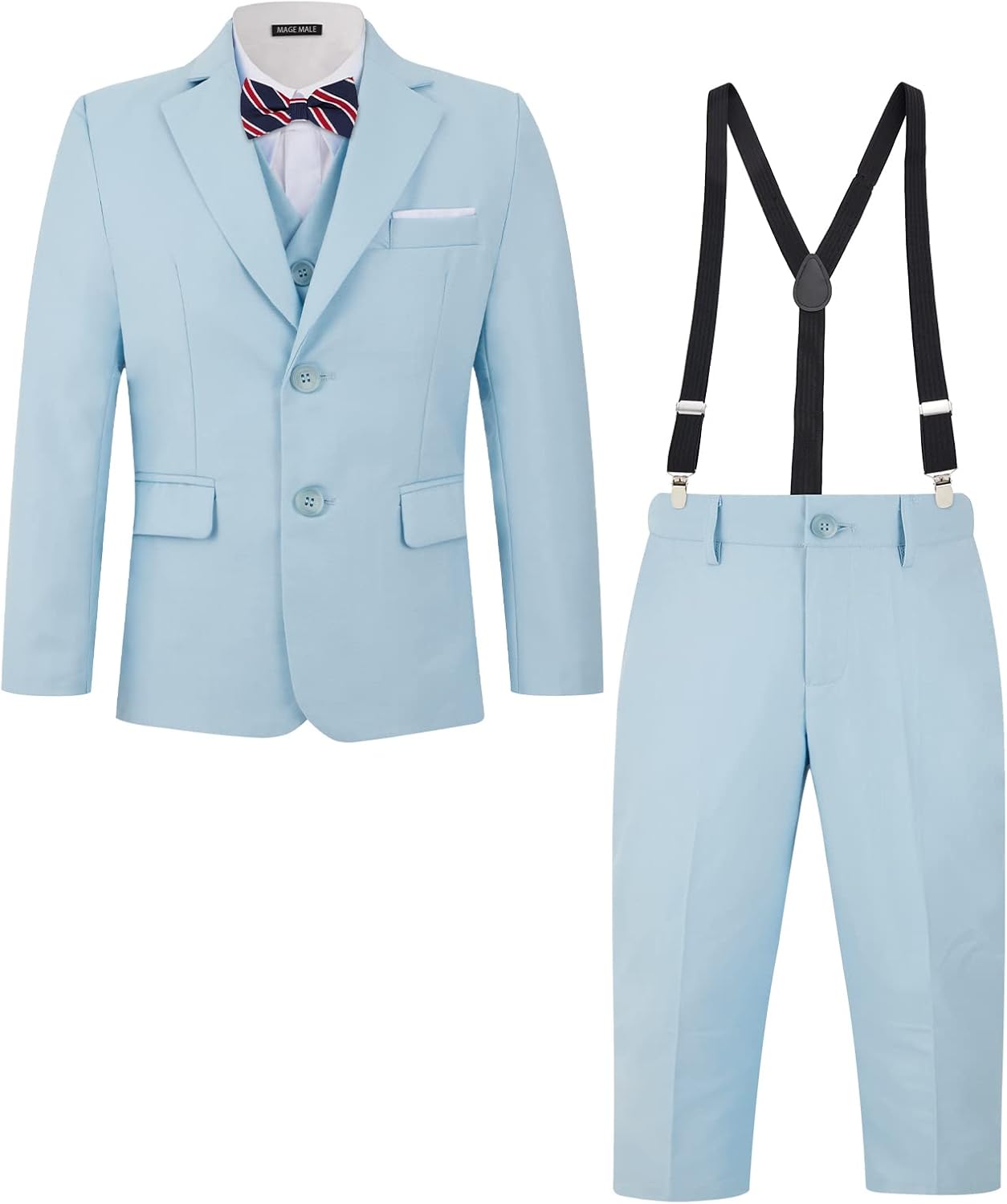 MAGE MALE Boys Multiple Colour Formal Dress Suits 5 Piece Set