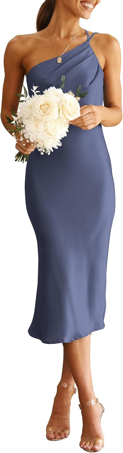 PRETTYGARDEN Women's Midi Satin Dress: Elegant Summer Style