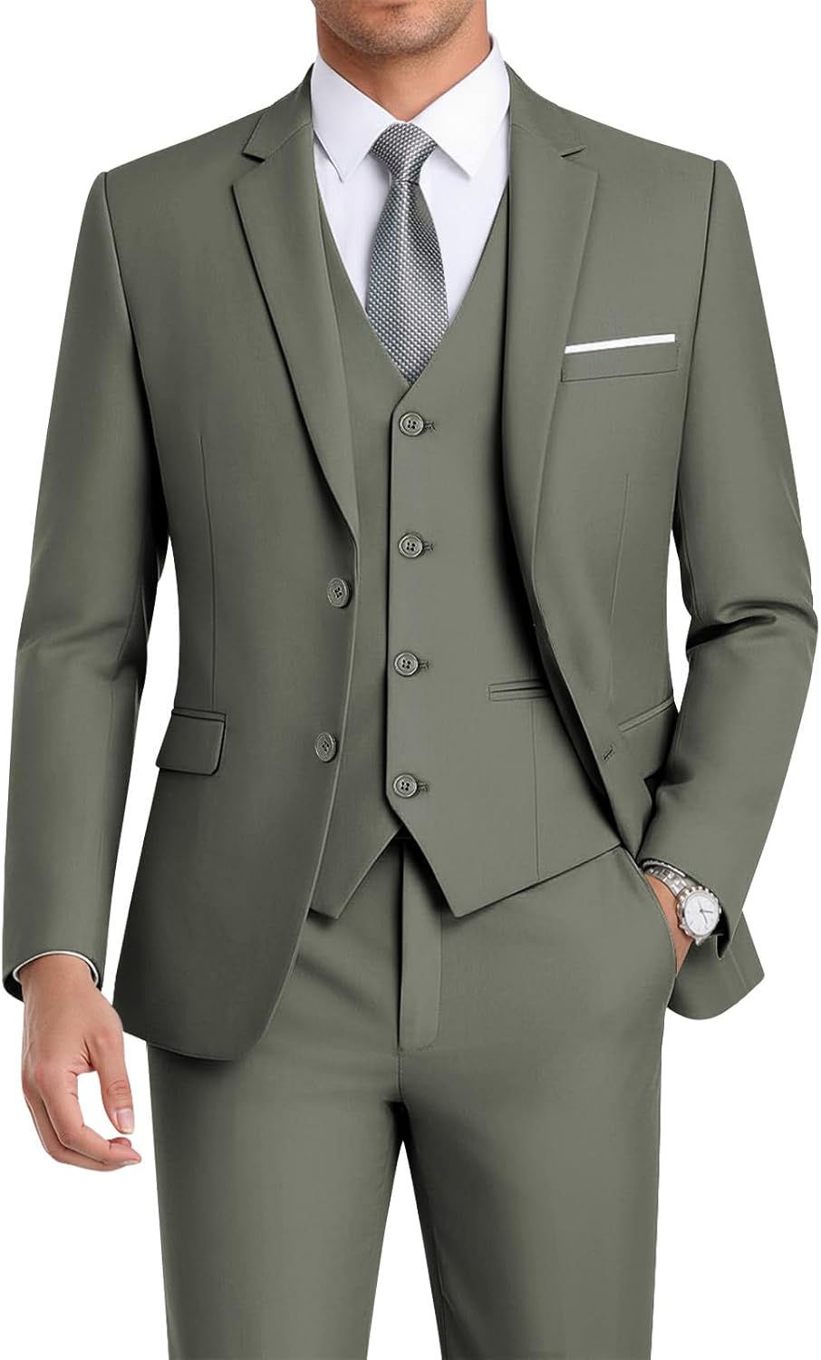 WEEN CHARM Men's Slim Fit 3-Piece Tuxedo for Any Occasion