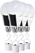 LED Solar Emergency Light Bulbs 4 Pack E26/E27 7W Rechargeable