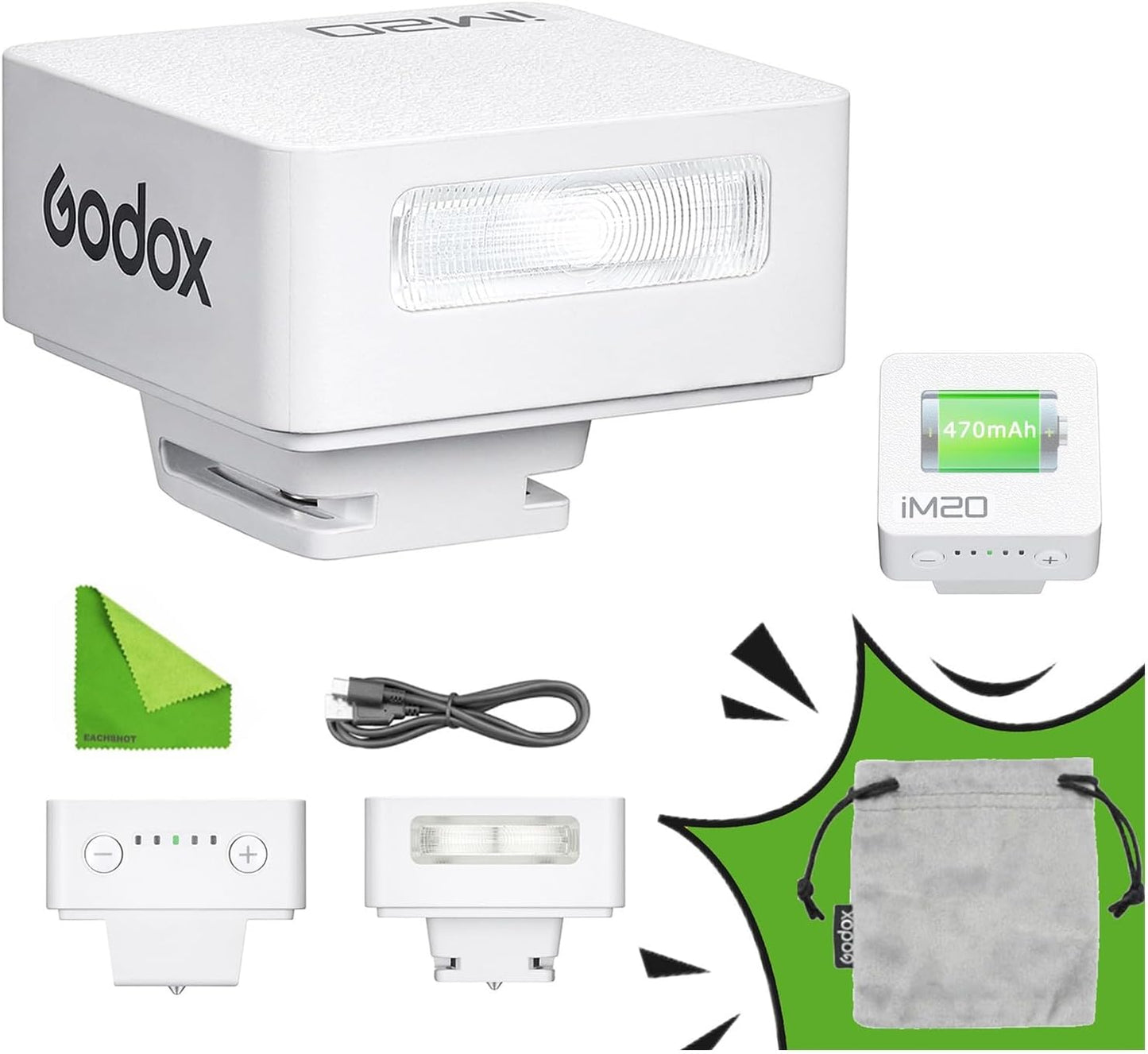 GODOX iM20 Mini Flash for Camera with Built-in Battery and USB-C