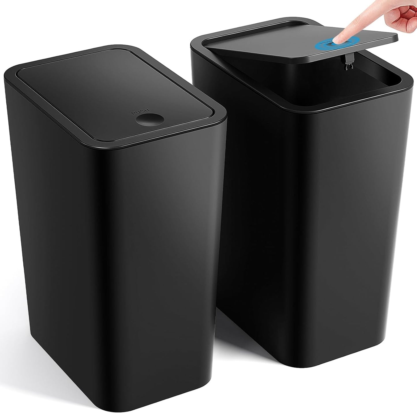 Bathroom Trash Can with Lid - 2 Pack 4 Gallons for Any Room