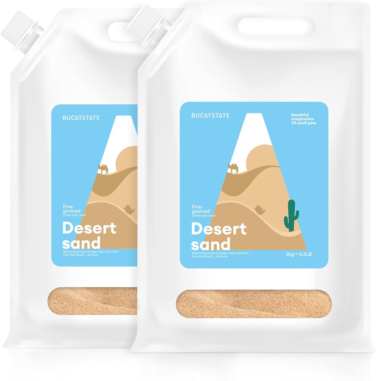 BUCATSTATE Hamster Bath Sand with Pour Spout for Small Pets
