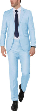 WEEN CHARM Men's Slim Fit 2 Piece Suit - Tailored Wedding Tuxedo