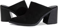 Pointed Toe Heeled Mules Pumps - Comfortable Backless Block Heel