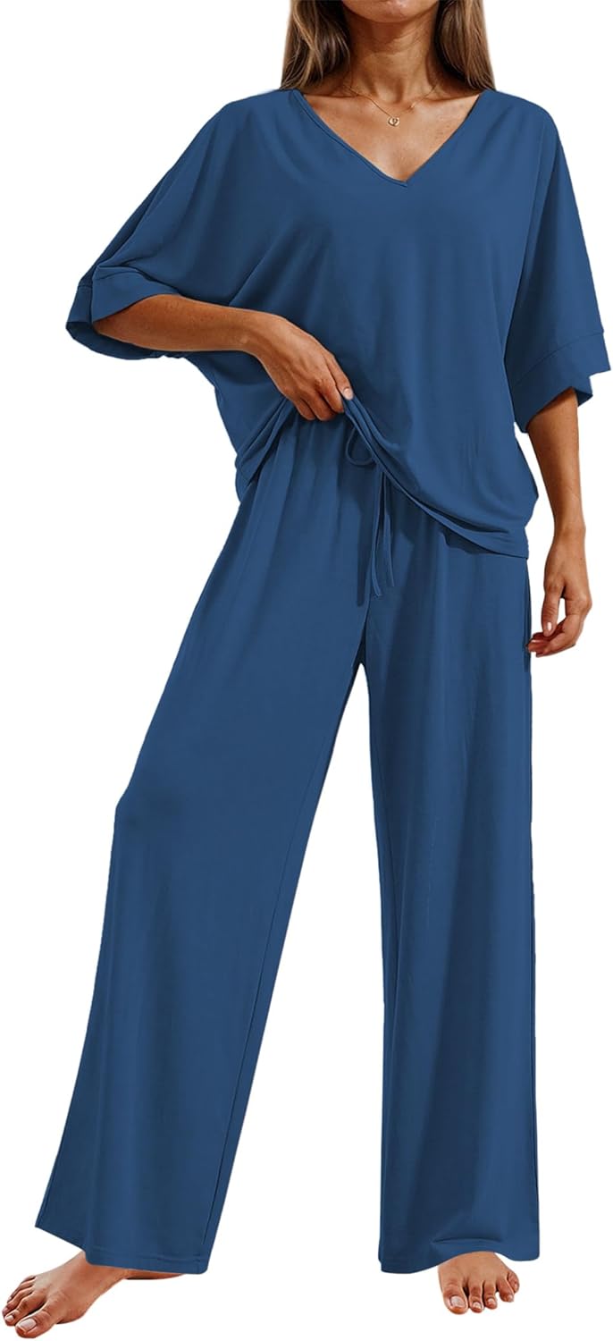Ekouaer Pajama Sets for Women - Soft Comfy 2 Piece Lounge Set