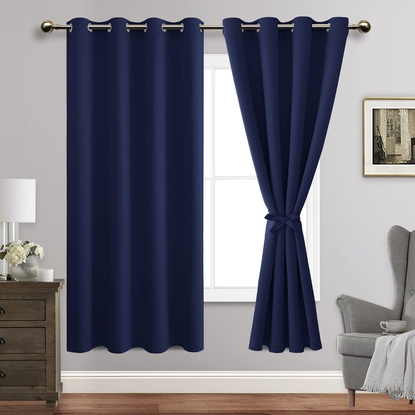 JIUZHEN Blackout Curtains - Thermal Insulated Noise Reducing Drapes