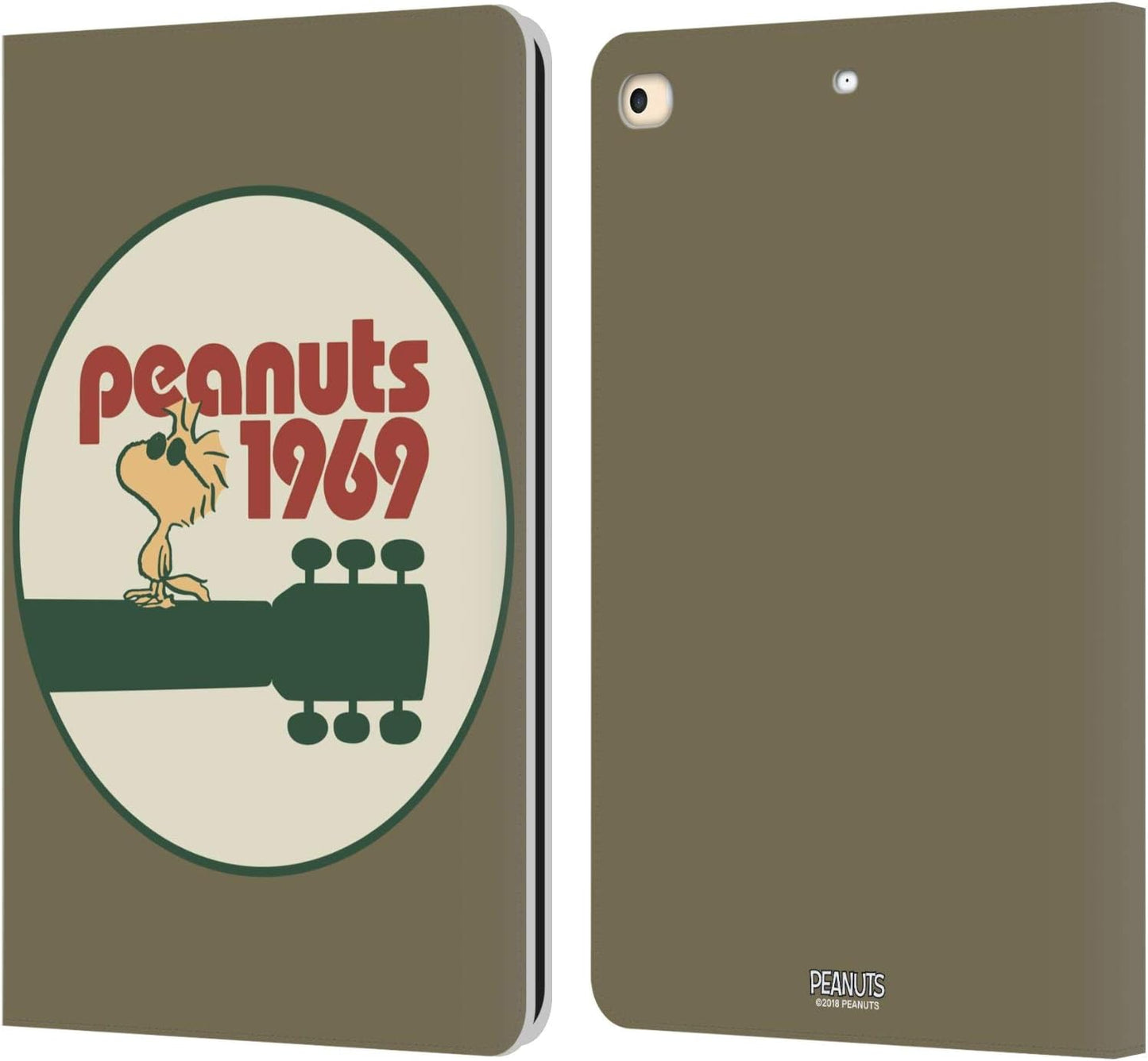 Peanuts Guitar 1969 Woodstock Leather Wallet Case for iPad 9.7