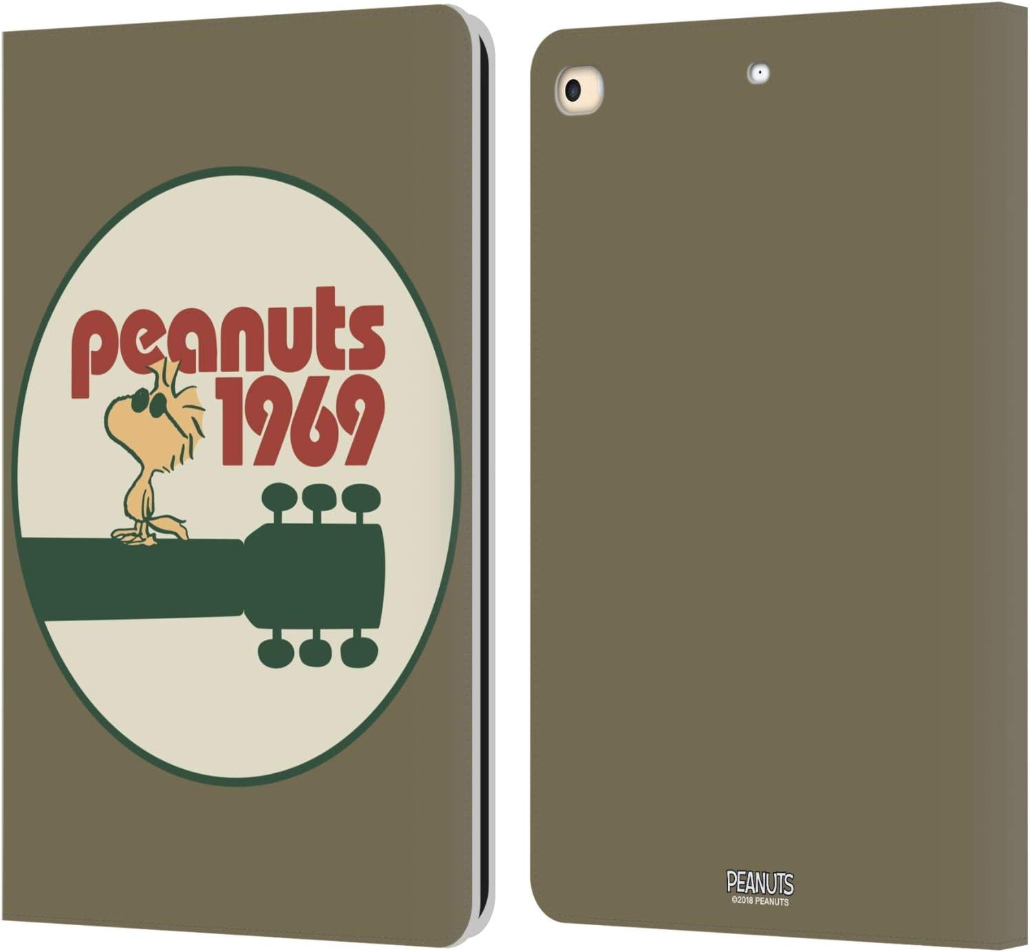 Peanuts Guitar 1969 Woodstock Leather Wallet Case for iPad 9.7