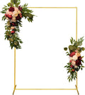 Metal Wedding Arch Backdrop Stand 6.6x5 ft Gold Square Balloon Arch