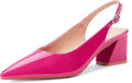 GENSHUO Women's Slingback Closed Toe Block Pumps - 2.36 in Low Heel