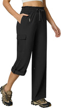 Casei Women's Cargo Capris Quick Dry Lightweight Roll Up Pants