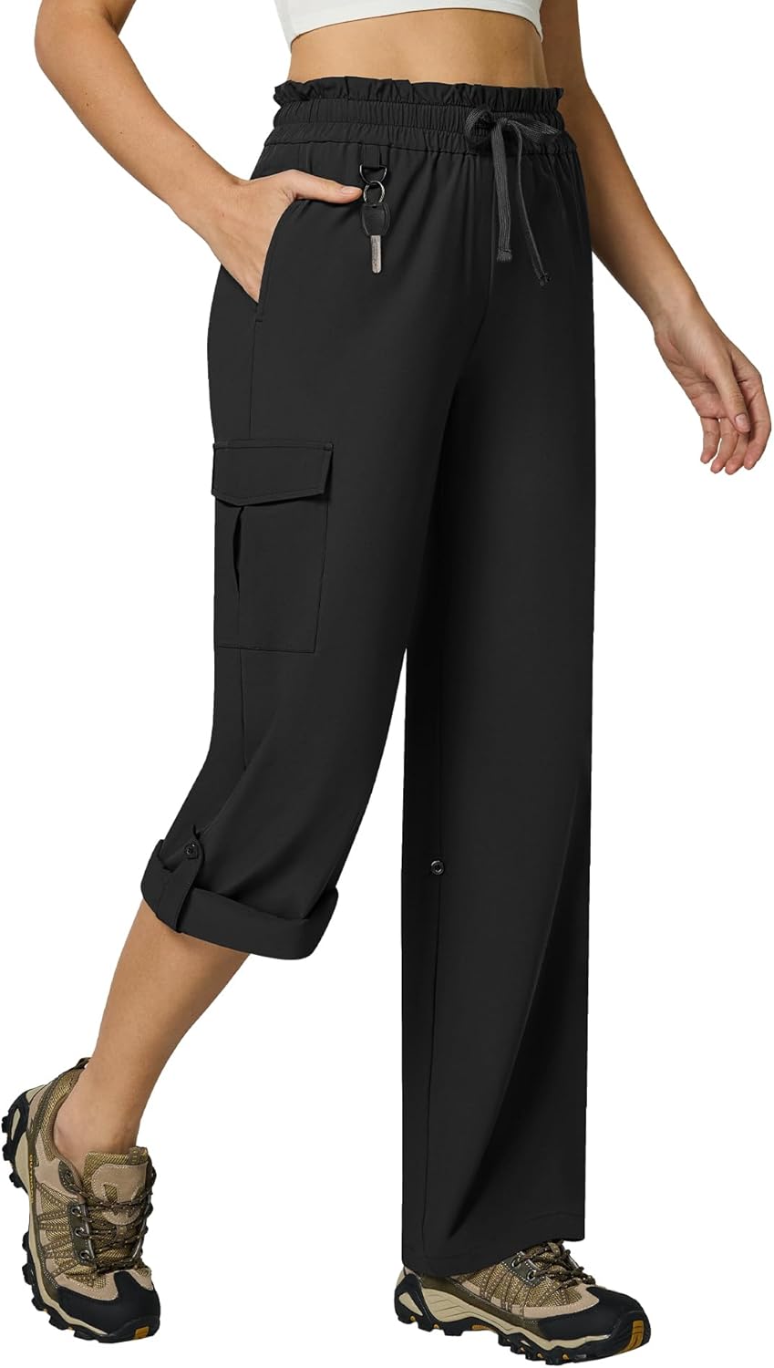 Casei Women's Cargo Capris Quick Dry Lightweight Hiking Pants