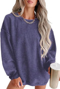 Womens Crewneck Oversized Corduroy Sweatshirt - Comfy Casual Top