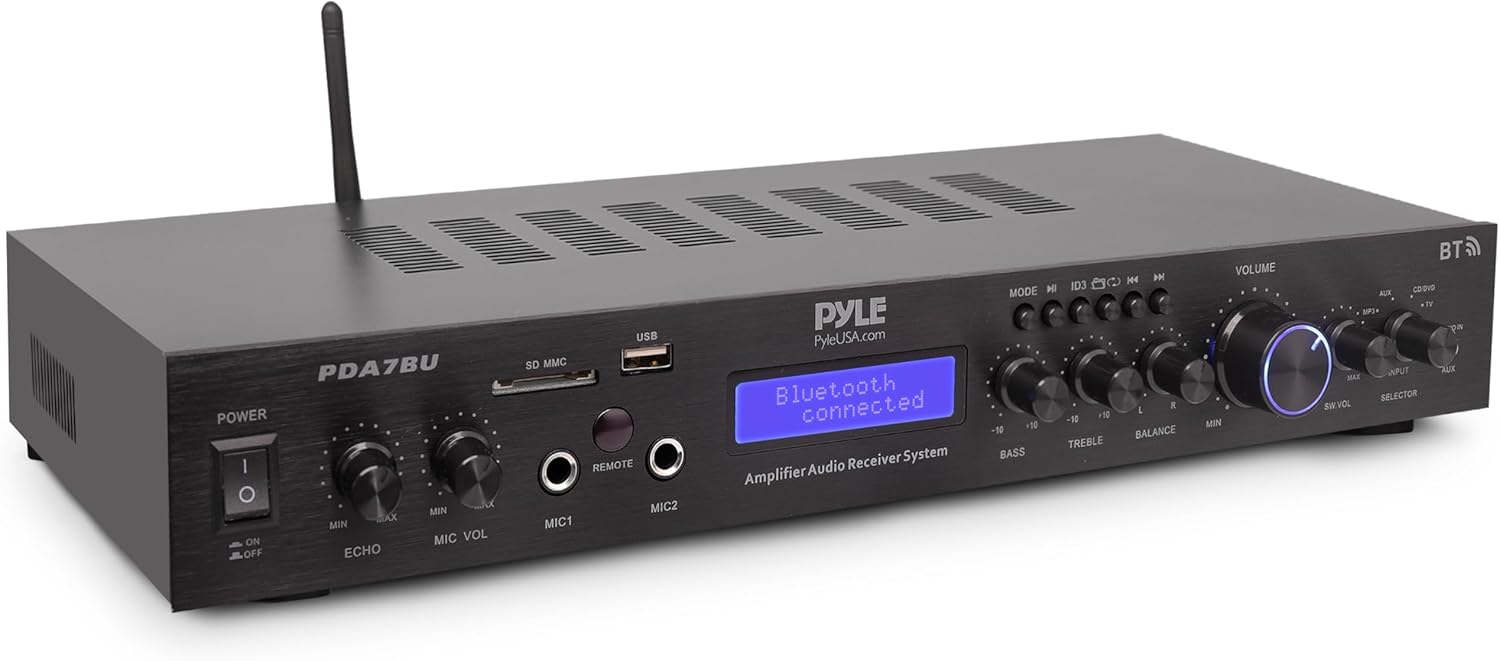 Pyle Bluetooth Home Theater Amplifier with 200 Watts Power